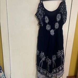 Navy Blue Floral Dress